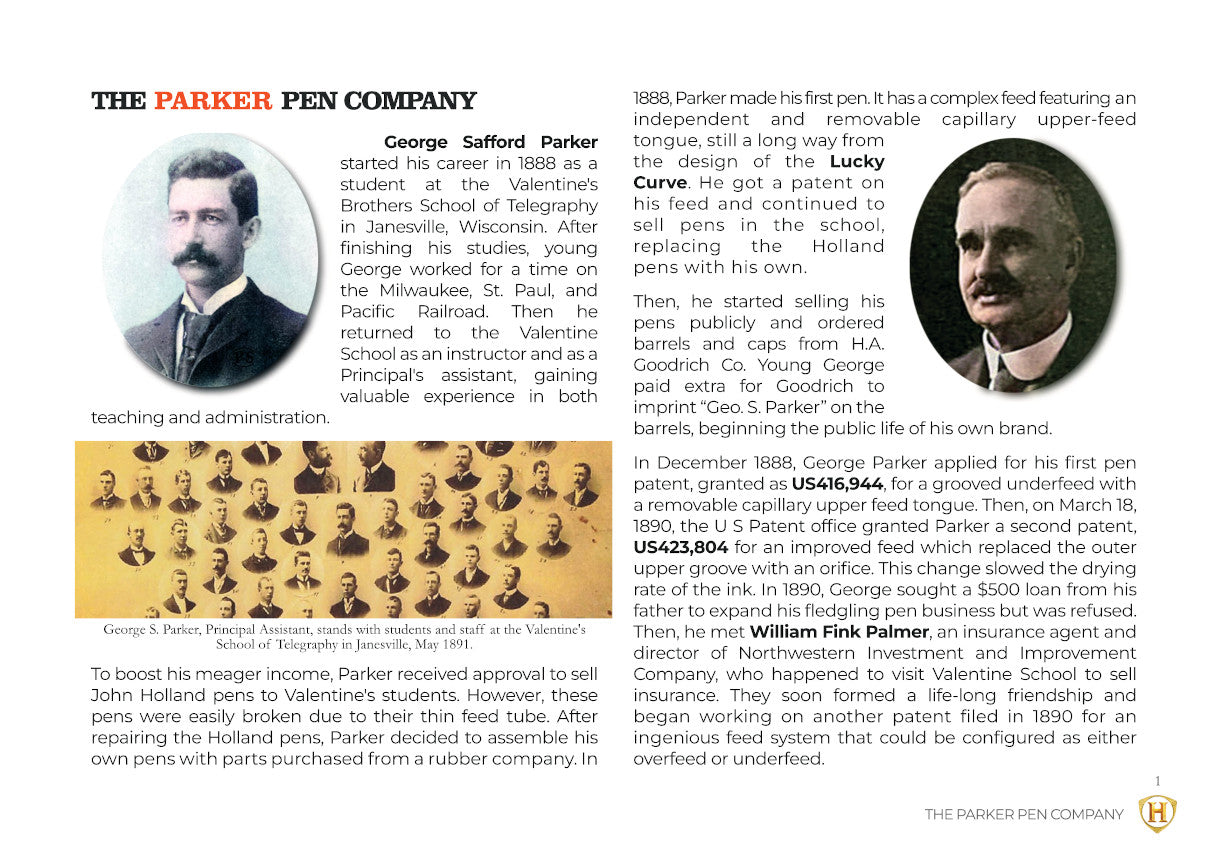 PARKER PENS: THE PIONEERS U.S. e-book (PDF Edition) Available Worldwide